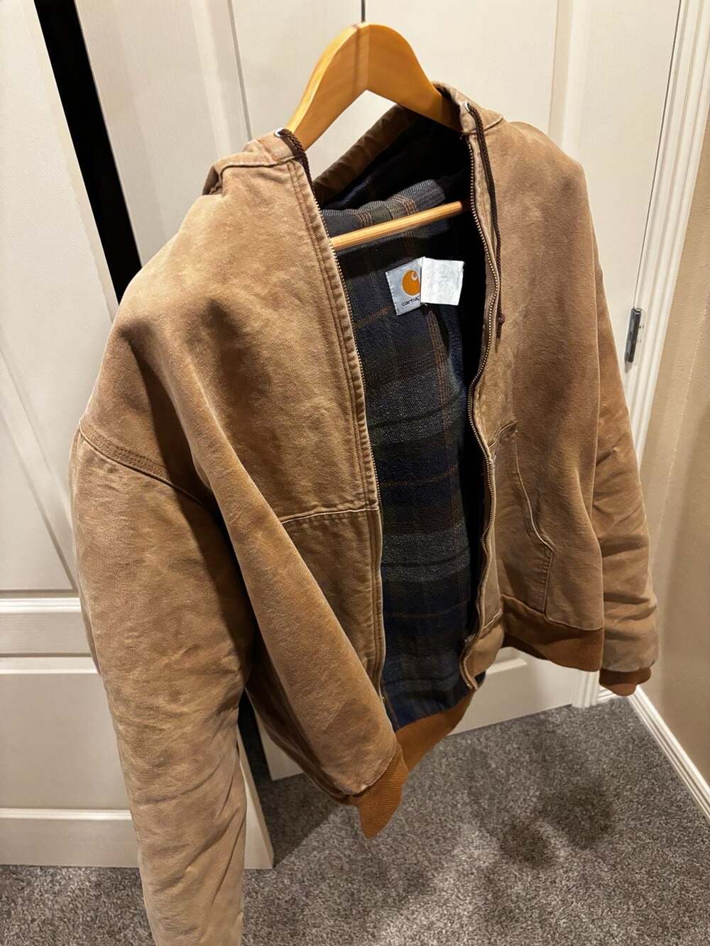 Carhartt Vintage Quilted Flannel Lined Brown Duck Canvas Active Jacket